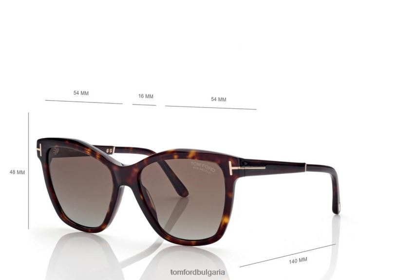 Жени очила поляризирани слънчеви очила lucia тъмна Хавана TOM FORD B880D2133