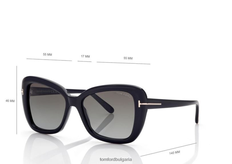 Жени очила слънчеви очила maeve черен TOM FORD B880D2183