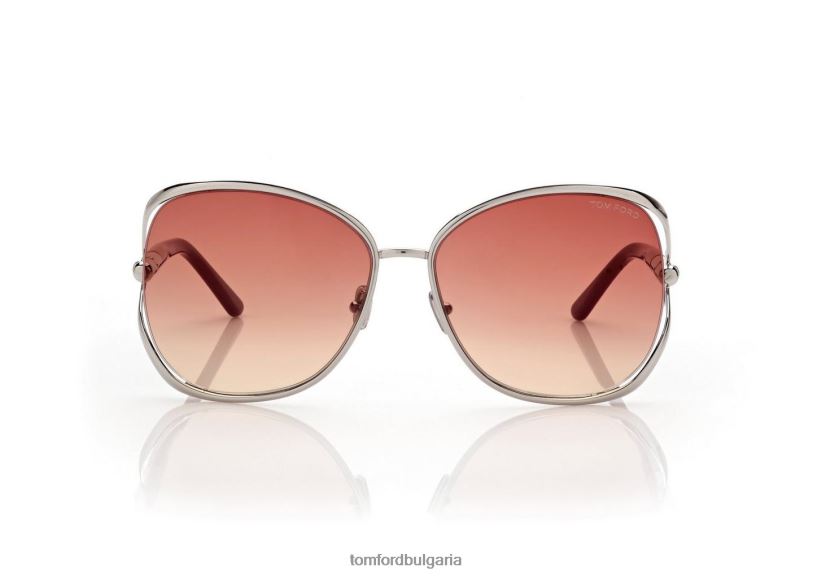 Жени очила слънчеви очила marta лъскав паладий/градиент бордо TOM FORD B880D2113