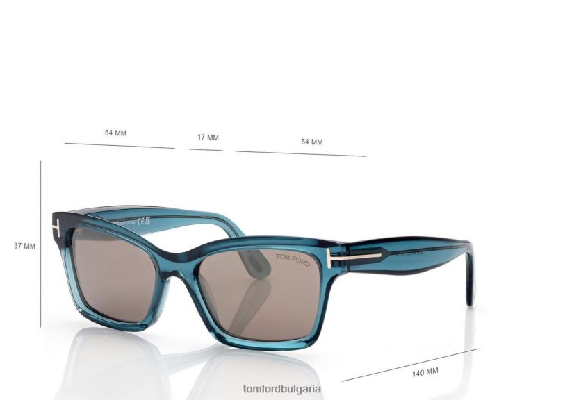 Жени очила слънчеви очила mikel лъскаво синьо/ровиекс огледало TOM FORD B880D2179