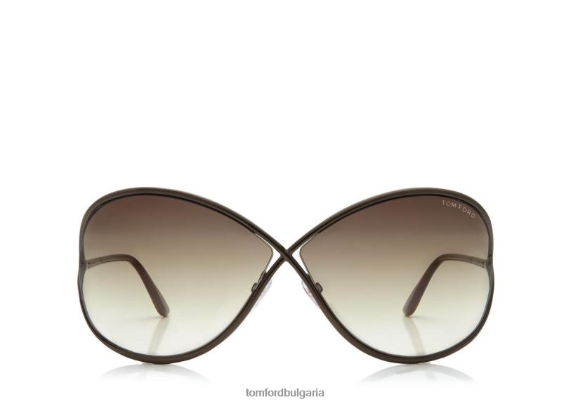 Жени очила огромни меки квадратни слънчеви очила miranda бронз TOM FORD B880D2070