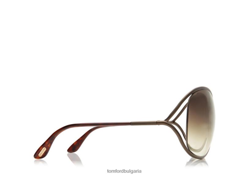 Жени очила огромни меки квадратни слънчеви очила miranda бронз TOM FORD B880D2070