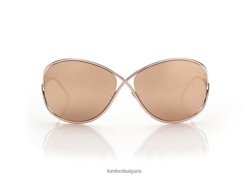 Жени очила слънчеви очила nicoletta розово злато и кафяво TOM FORD B880D2101