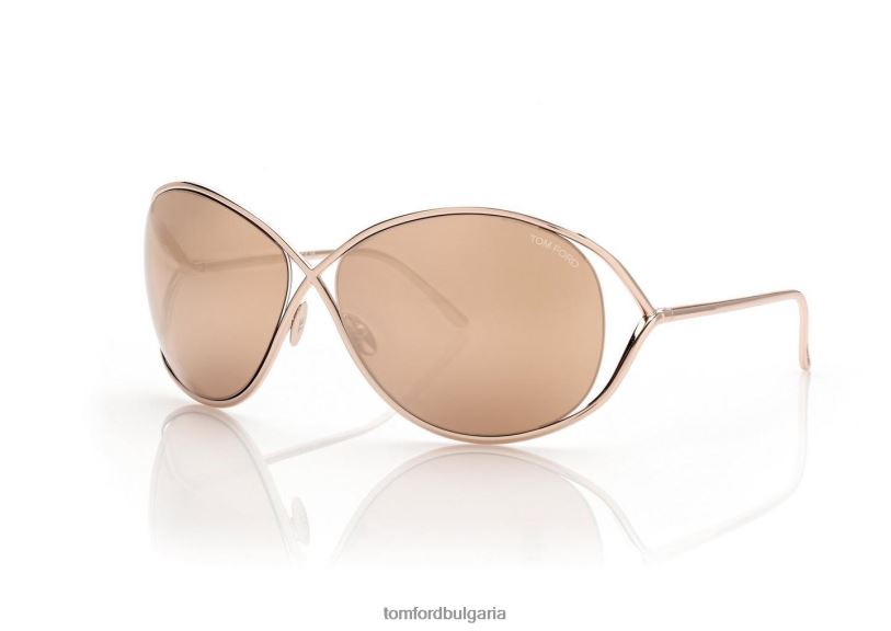 Жени очила слънчеви очила nicoletta розово злато и кафяво TOM FORD B880D2101