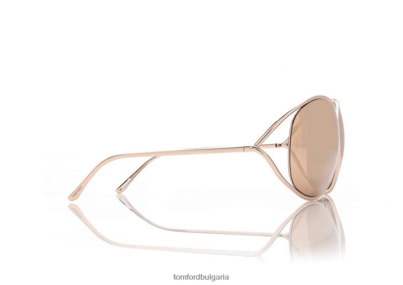 Жени очила слънчеви очила nicoletta розово злато и кафяво TOM FORD B880D2101