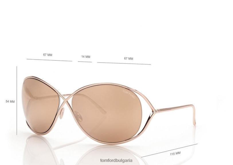 Жени очила слънчеви очила nicoletta розово злато и кафяво TOM FORD B880D2101