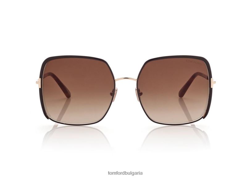 Жени очила слънчеви очила raphaela тъмно кафяво TOM FORD B880D2121