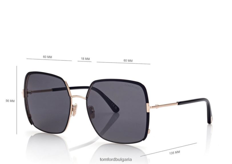 Жени очила слънчеви очила raphaela матово черно TOM FORD B880D2122