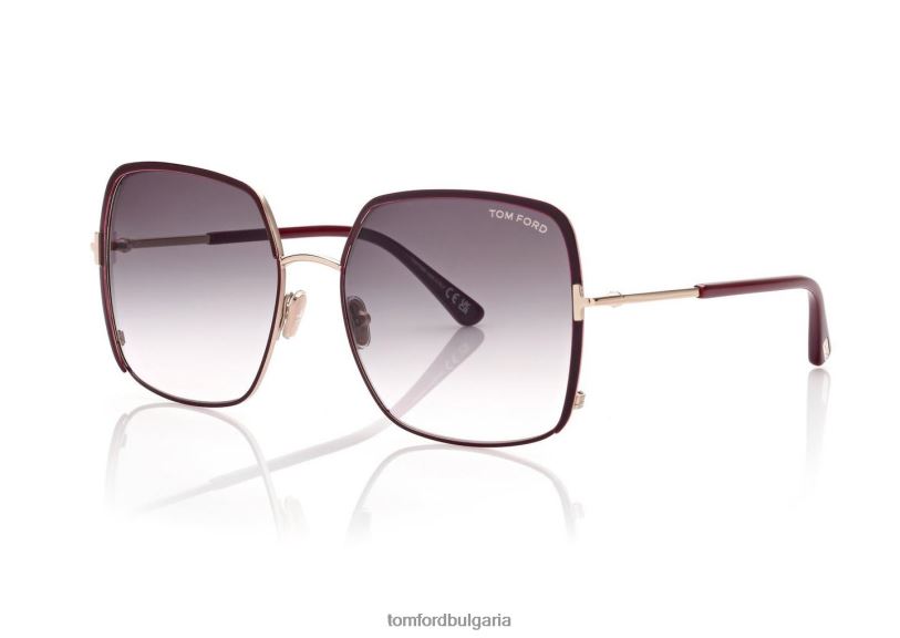 Жени очила слънчеви очила raphaela блестящо бордо/градиентно синьо TOM FORD B880D2124