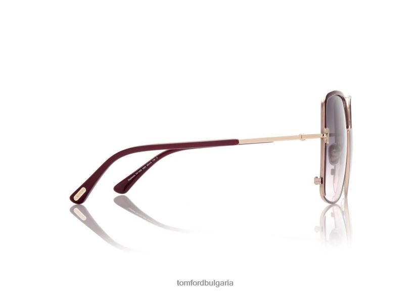 Жени очила слънчеви очила raphaela блестящо бордо/градиентно синьо TOM FORD B880D2124