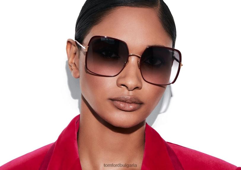 Жени очила слънчеви очила raphaela блестящо бордо/градиентно синьо TOM FORD B880D2124