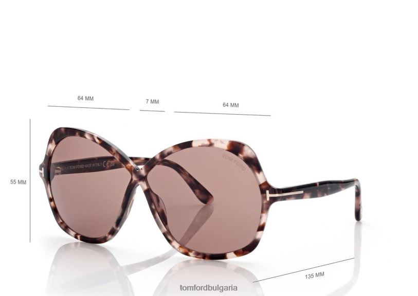 Жени очила слънчеви очила rosemin цветна Хавана/виолетов TOM FORD B880D2143