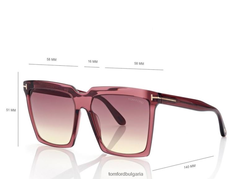 Жени очила слънчеви очила sabrina лъскаво бордо TOM FORD B880D2157