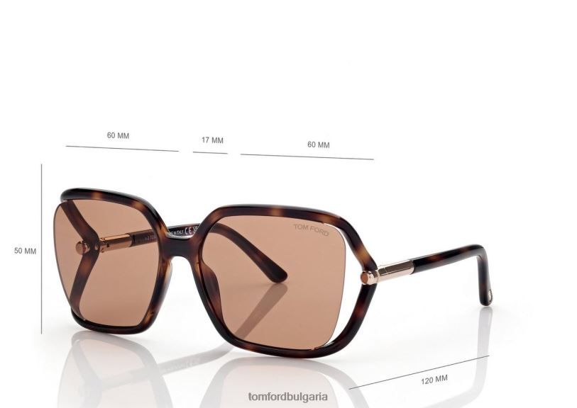 Жени очила слънчеви очила solange-02 тъмна Хавана TOM FORD B880D2146