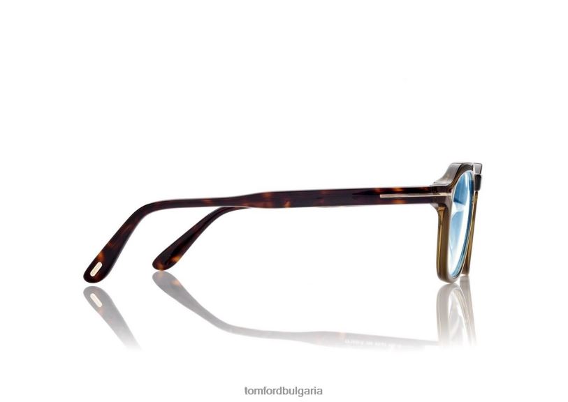 мъже очила синя блокова кръгла оптика тъмнозелено TOM FORD B880D1924