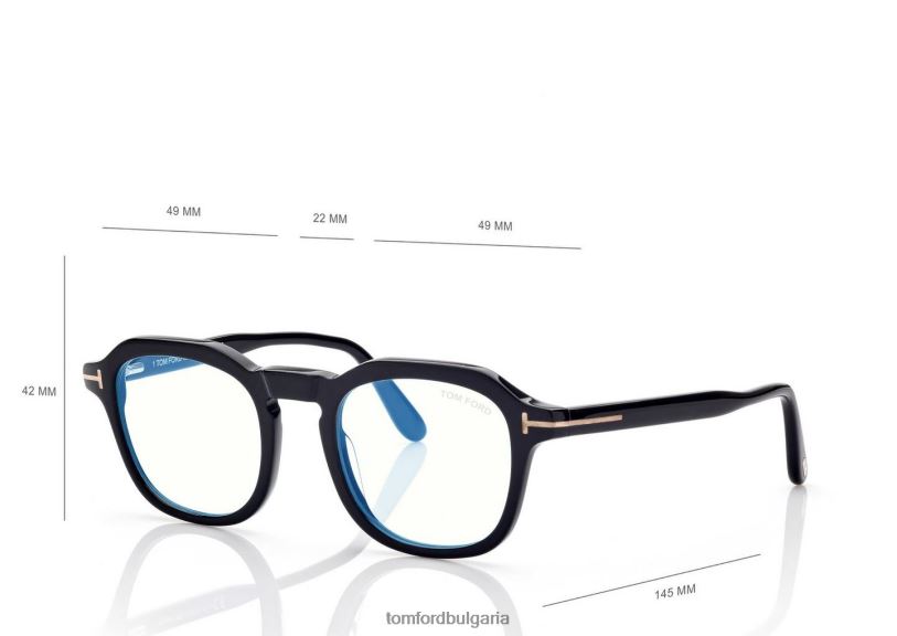 мъже очила синя блокова кръгла оптика черен TOM FORD B880D1925