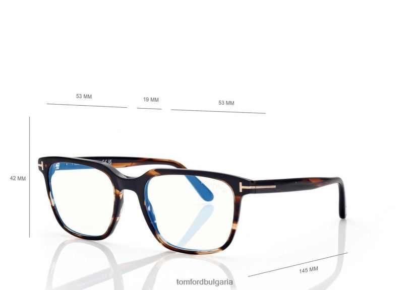 мъже очила син блок квадратна оптика червена Хавана TOM FORD B880D1929