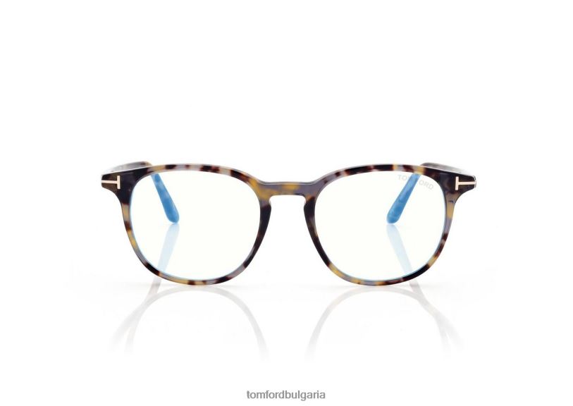 мъже очила синя блокова кръгла оптика лека Хавана TOM FORD B880D1932