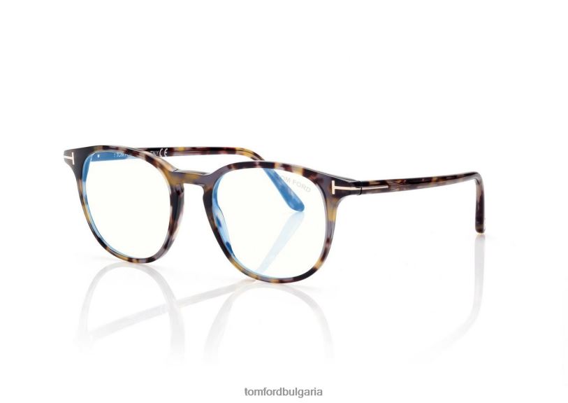мъже очила синя блокова кръгла оптика лека Хавана TOM FORD B880D1932