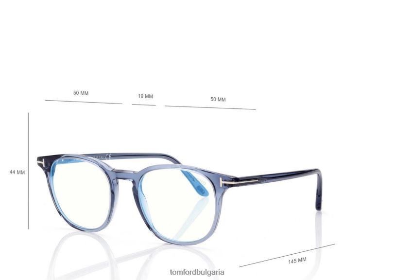 мъже очила синя блокова кръгла оптика мода TOM FORD B880D1933