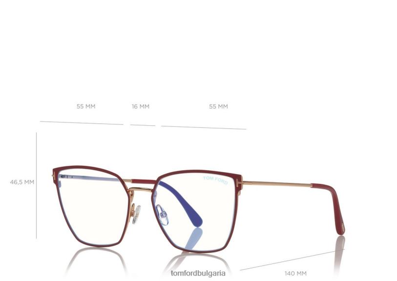 мъже очила син блок мек квадрат оптика червен TOM FORD B880D1937
