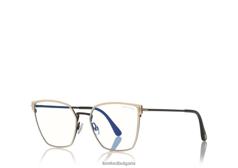 мъже очила син блок мек квадрат оптика черно/слонова кост TOM FORD B880D1938