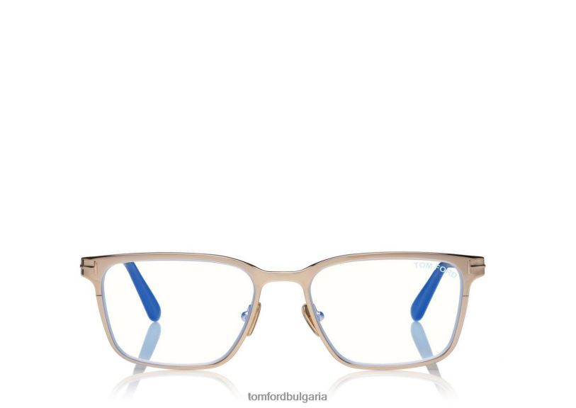 мъже очила оптика със син блок в квадрат злато TOM FORD B880D1943