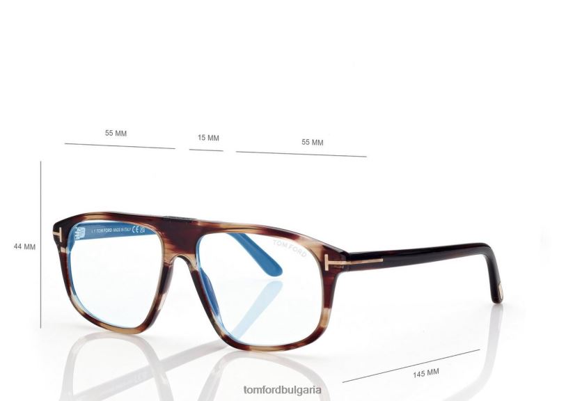 мъже очила син блок квадратна оптика червена Хавана TOM FORD B880D1947