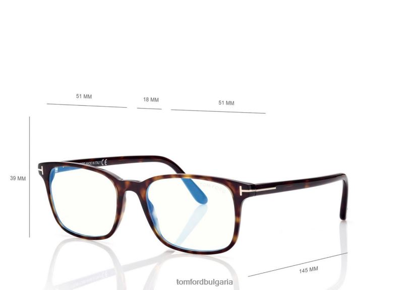 мъже очила син блок квадратна оптика тъмна Хавана TOM FORD B880D1950