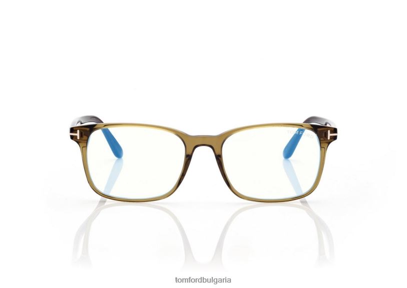 мъже очила син блок квадратна оптика лъскаво зелено TOM FORD B880D1952
