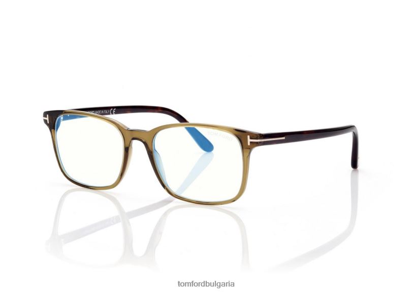 мъже очила син блок квадратна оптика лъскаво зелено TOM FORD B880D1952
