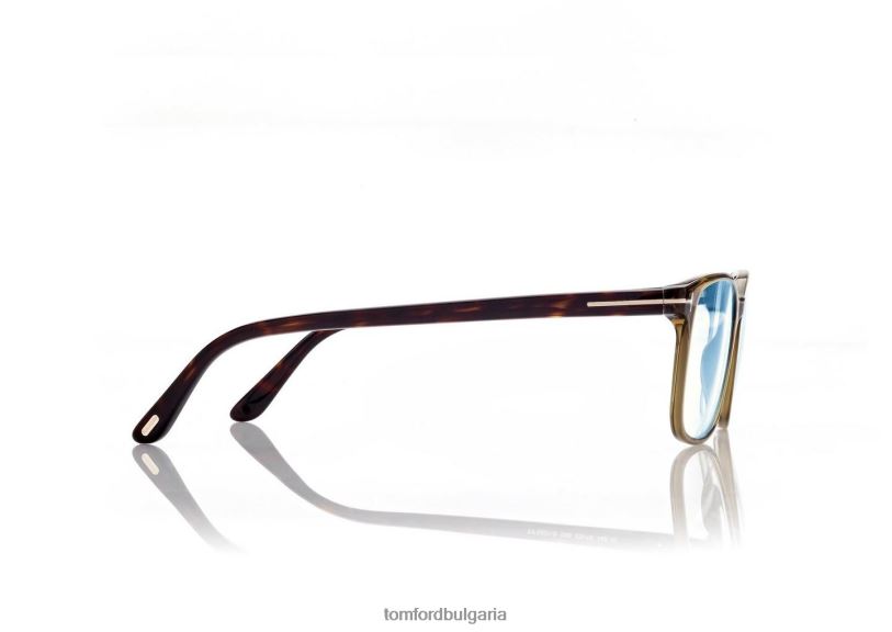 мъже очила син блок квадратна оптика лъскаво зелено TOM FORD B880D1952