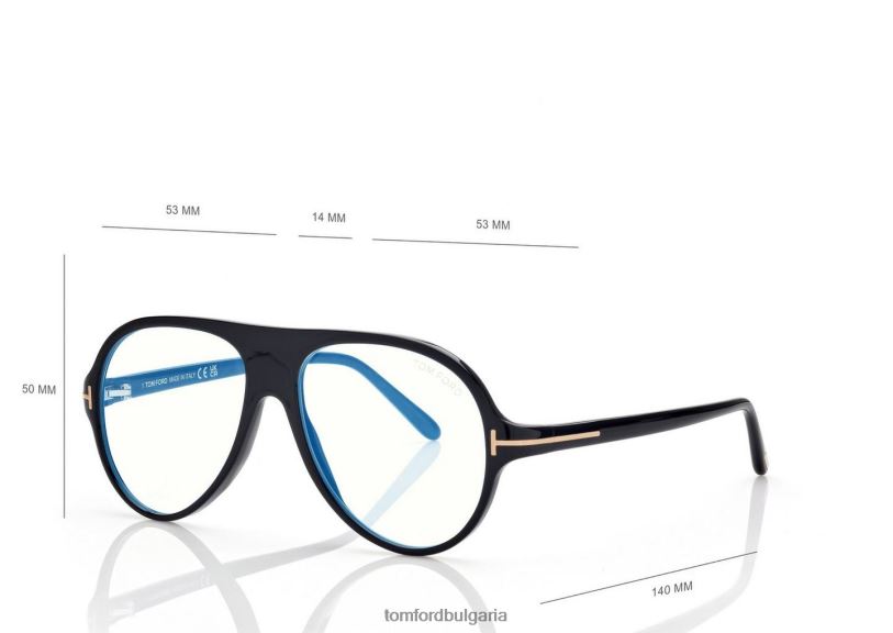 мъже очила пилотна оптика със син блок черен TOM FORD B880D1956