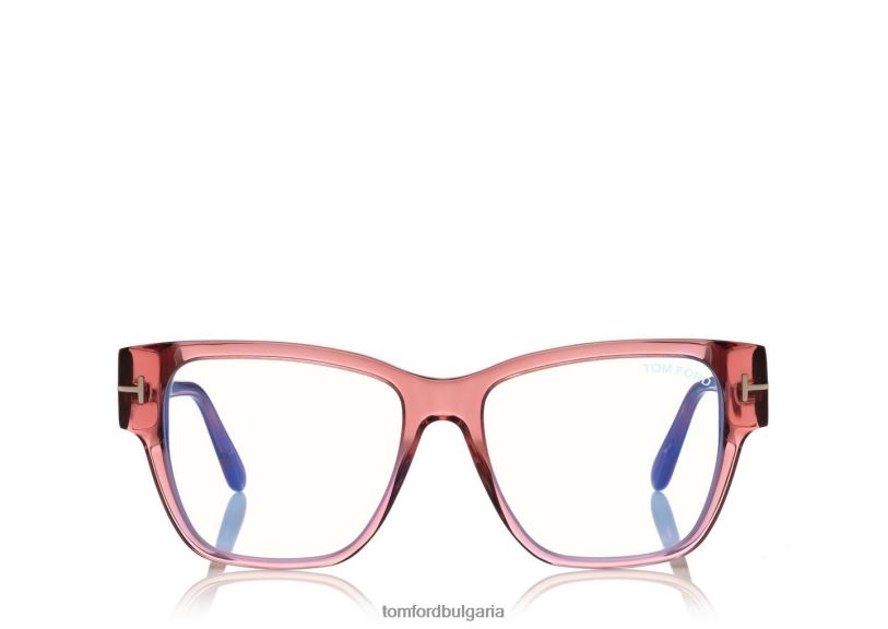 мъже очила оптика с квадратна форма на син блок розово-ледено бяло TOM FORD B880D1959