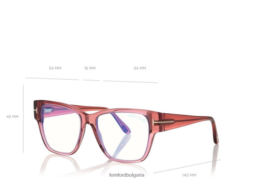 мъже очила оптика с квадратна форма на син блок розово-ледено бяло TOM FORD B880D1959