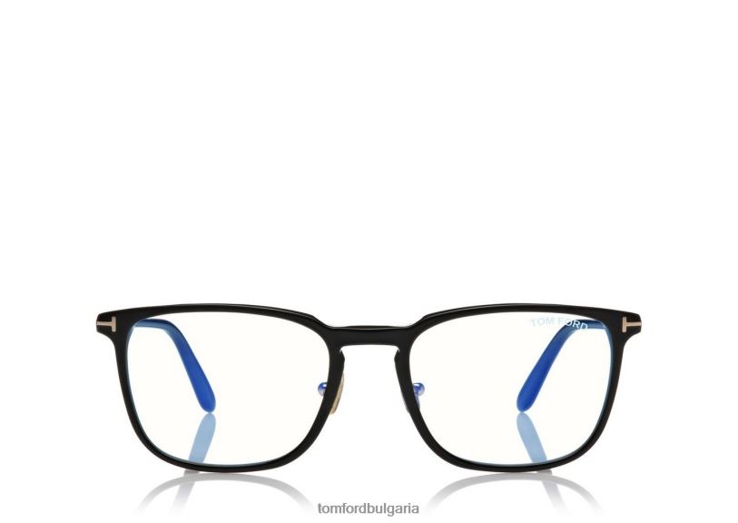 мъже очила класическа правоъгълна оптика със син блок черен TOM FORD B880D1960