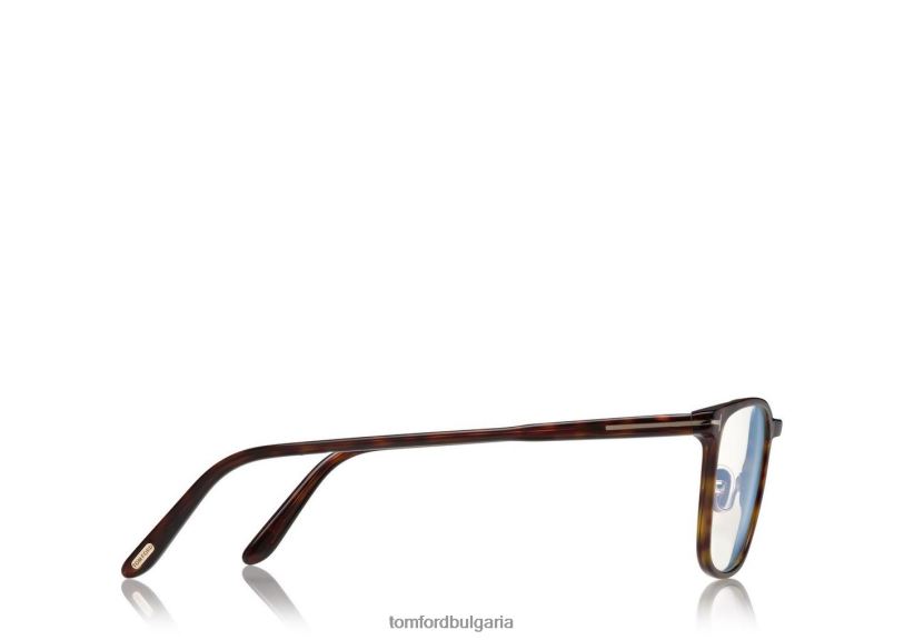 мъже очила класическа правоъгълна оптика със син блок тъмна Хавана TOM FORD B880D1961