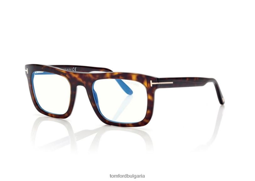 мъже очила син блок правоъгълна оптика тъмна Хавана TOM FORD B880D1966