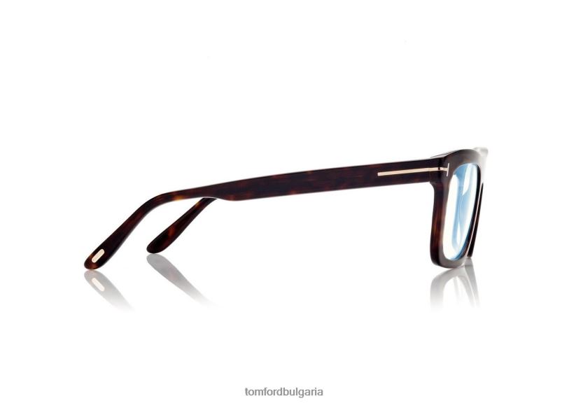 мъже очила син блок правоъгълна оптика тъмна Хавана TOM FORD B880D1966