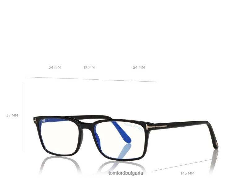 мъже очила син блок правоъгълна оптика черен TOM FORD B880D1975