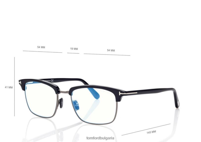 мъже очила оптика с квадратна форма на син блок черен TOM FORD B880D1977