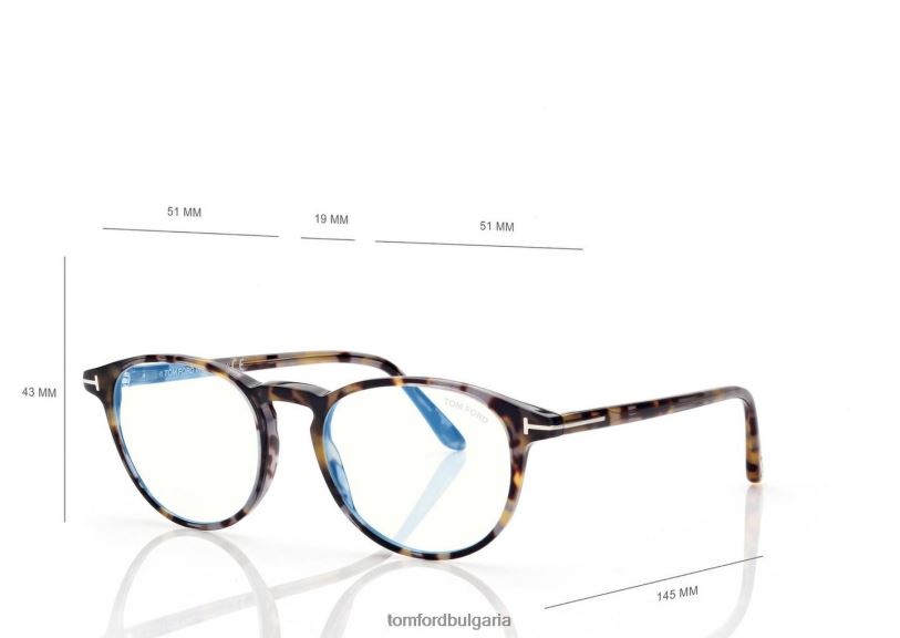 мъже очила синя блокова кръгла оптика лека Хавана TOM FORD B880D1981