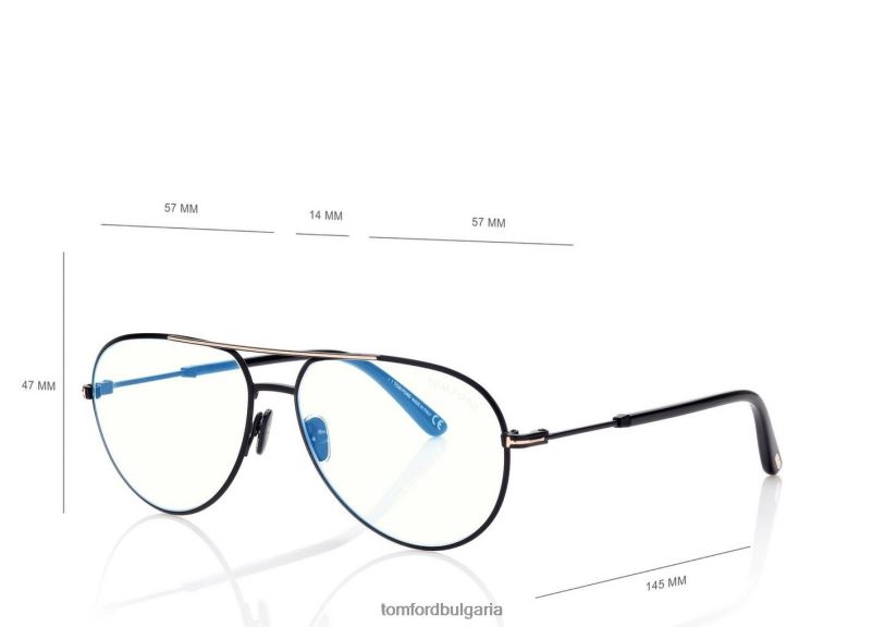 мъже очила пилотна оптика със син блок черен TOM FORD B880D1983