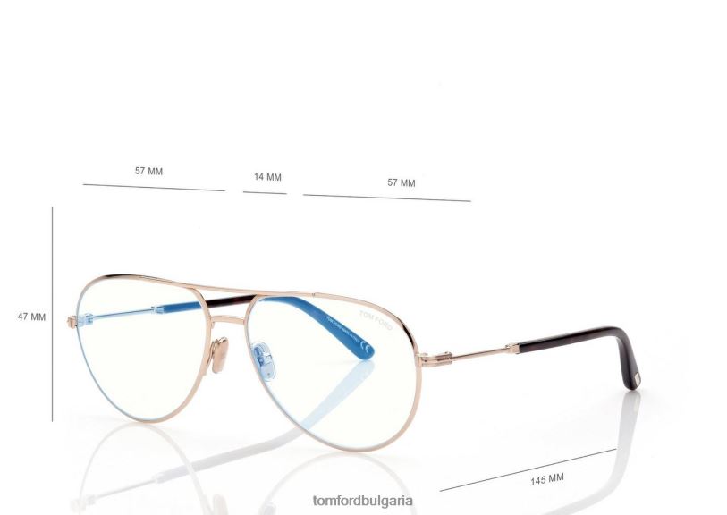 мъже очила пилотна оптика със син блок злато TOM FORD B880D1984