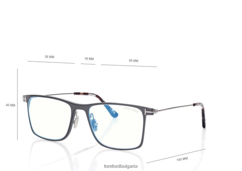 мъже очила син блок квадратна оптика сиво TOM FORD B880D1987