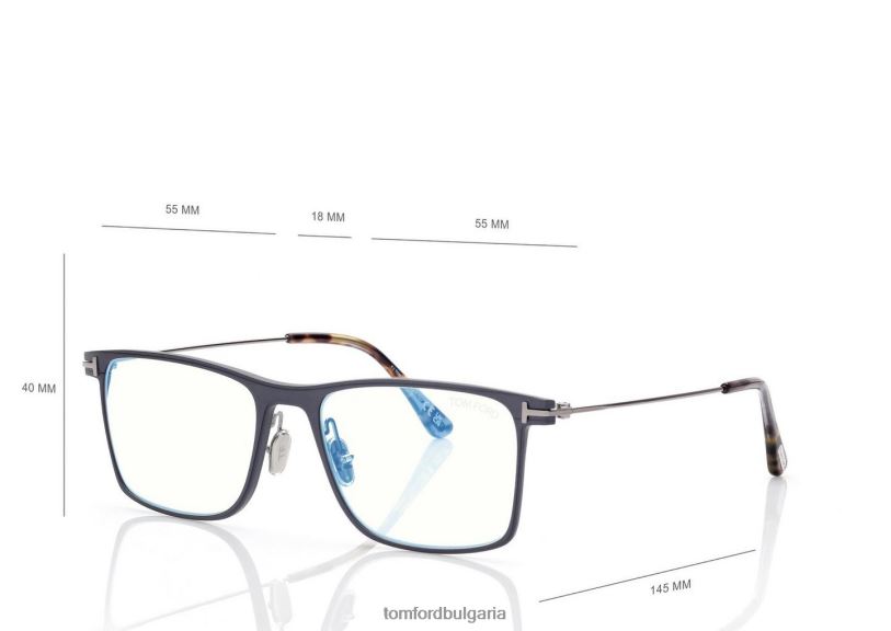 мъже очила син блок квадратна оптика матов тъмен рутений TOM FORD B880D1988