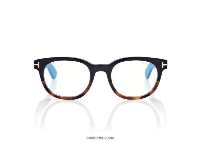 мъже очила синя блокова кръгла оптика черно + кафяво TOM FORD B880D1989