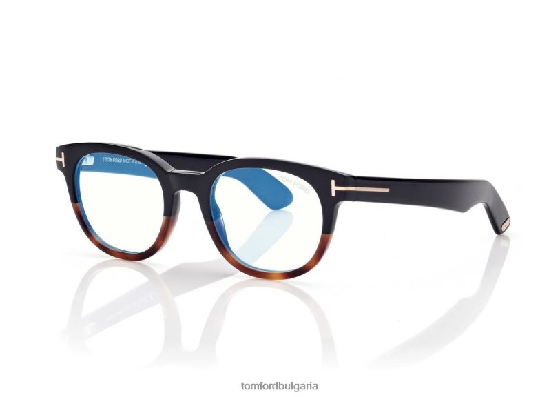 мъже очила синя блокова кръгла оптика черно + кафяво TOM FORD B880D1989