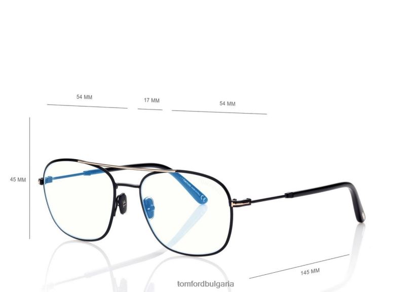 мъже очила оптика за навигатор със син блок черен TOM FORD B880D1991