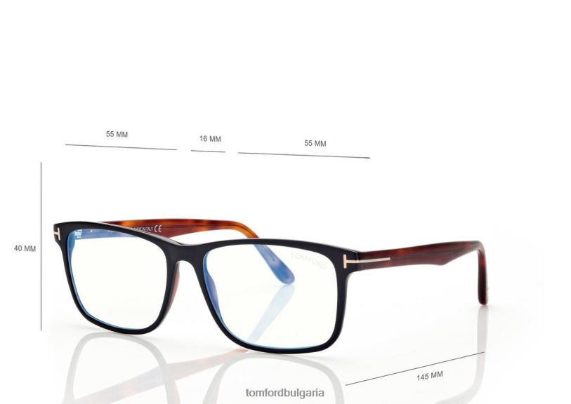 мъже очила син блок квадратна оптика черно + кафяво TOM FORD B880D1993